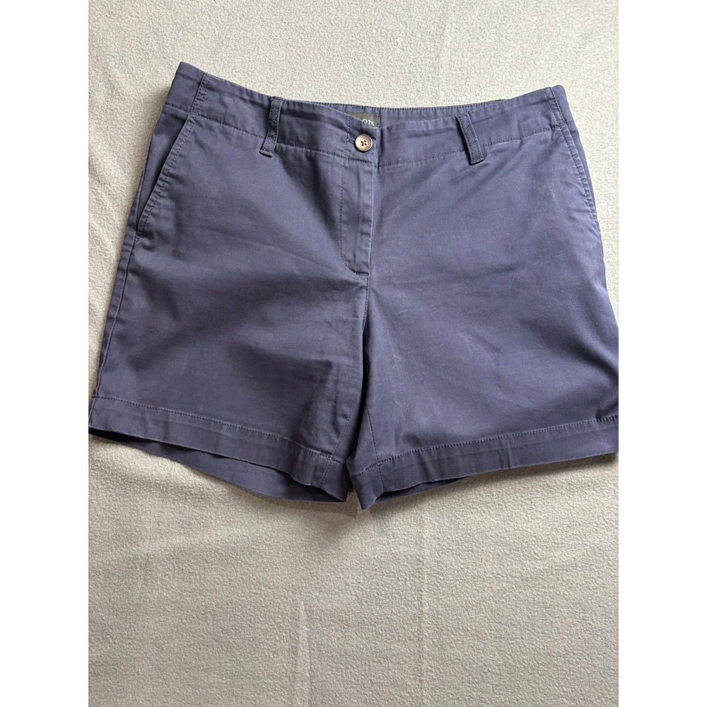 Talbots Relaxed Chino Shorts Womens 8P Navy Blue 6 Inch Inseam Casual Preppy